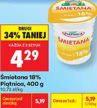 Biedronka Śmietana 18% Piątnica oferta