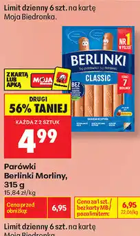 Biedronka Parówki Berlinki Morliny oferta