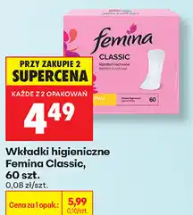 Biedronka Wkładki higieniczne Femina Classic, 60 szt oferta