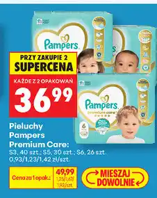 Biedronka Pieluchy Pampers Premium Care S3/S5/S6 oferta