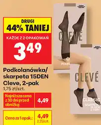 Biedronka Podkolanówka/skarpetka 15DEN Cleve oferta