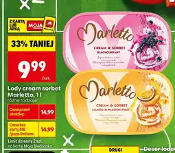 Biedronka Lody Cream & Sorbet Marletto Mango & Passion Fruit oferta
