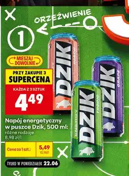 Biedronka Napój energetyczny Dzik Peach oferta