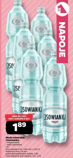 Netto Woda niegazowana Cisowianka oferta