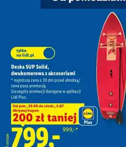 Lidl Deska SUP Solid dwukomorowa z akcesoriami Crivit oferta