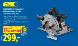 Lidl Akumulatorowa pilarka tarczowa ręczna 40V Parkside Performance oferta