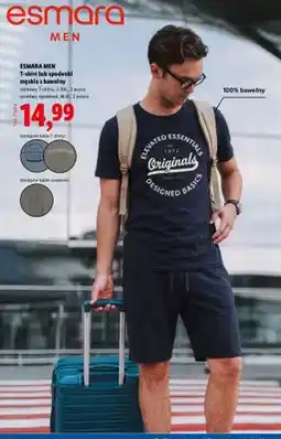Lidl T-shirt męski z bawełny Esmara Men oferta