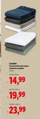 Lidl Prześcieradło dżersejowe z bawełną z gumką Livarno 90-100x200 cm oferta