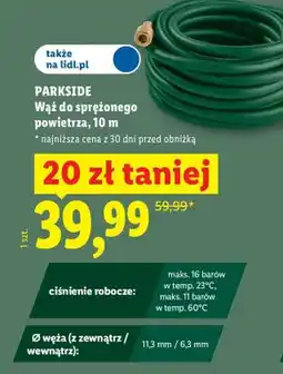 Lidl Wąż do sprężonego powietrza Parkside 10 m oferta