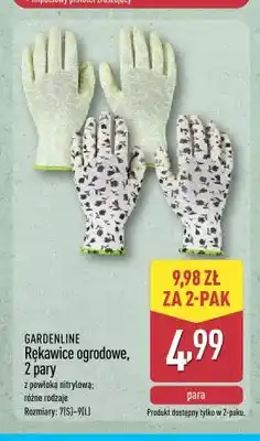 ALDI Rękawice ogrodowe GARDENLINE 2-pak oferta