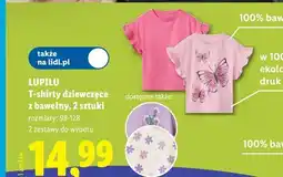 Lidl LUPILU T-shirty dziewczęce z bawełny, 2 sztuki oferta