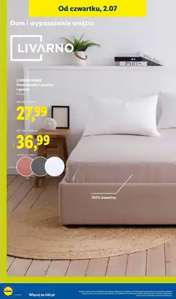 Lidl LIVARNO HOME Prześcieradło z bawełny z gumką oferta