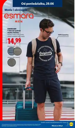 Lidl ESMARA MEN T-shirt lub spodenki męskie z bawełny oferta
