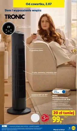 Lidl TRONIC Wentylator kolumnowy z wyświetlaczem LED, 50 W oferta