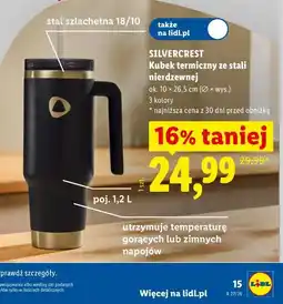 Lidl SILVERCREST Kubek termiczny ze stali nierdzewnej oferta
