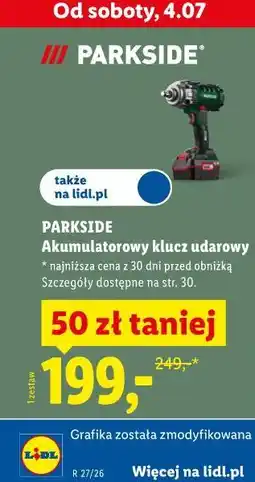 Lidl PARKSIDE Akumulatorowy klucz udarowy oferta