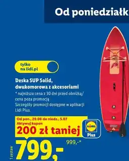 Lidl Deska SUP Solid, dwukomorowa z akcesoriami oferta