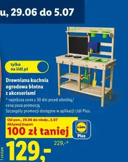 Lidl Drewniana kuchnia ogrodowa błotna z akcesoriami oferta