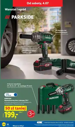 Lidl PARKSIDE Akumulatorowy klucz udarowy, 20 V oferta