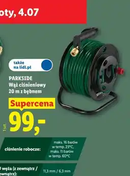 Lidl PARKSIDE Wąż ciśnieniowy 20 m z bębnem oferta