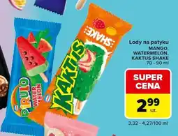 Carrefour Market Lody na patyku Mango, Watermelon, Kaktus Shake oferta