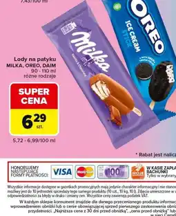 Carrefour Market Lody na patyku Milka, Oreo, Daim oferta
