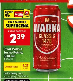 Biedronka Piwo Warka oferta