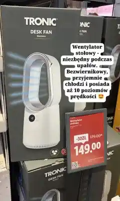 Lidl Wentylator stołowy bezłopatkowy Tronic oferta