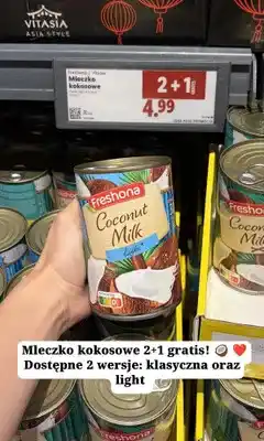 Lidl Mleczko kokosowe Freshona Light oferta