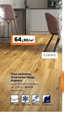 Bricoman Gres szkliwiony Castello Ceramica Smartwood Beige brązowy oferta
