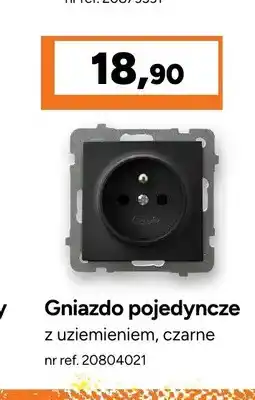 Bricoman Gniazdo pojedyncze z uziemieniem Ospel Seria AS czarne oferta