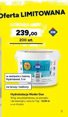 Bricoman Zestaw hydroizolacja Atlas Woder Duo + taśma Hydroband 5 m oferta