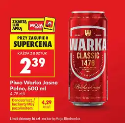 Biedronka Piwo Warka oferta