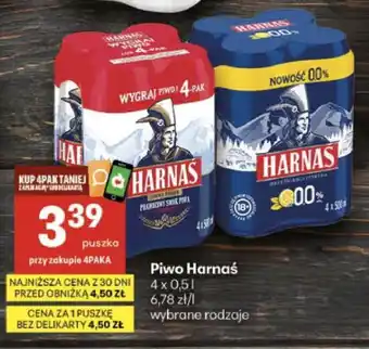 Delikatesy Centrum Piwo Harnaś oferta