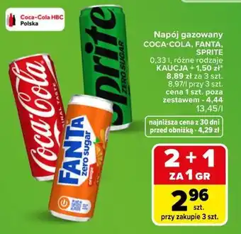 Carrefour Market Napój gazowany COCA-COLA, FANTA, SPRITE oferta