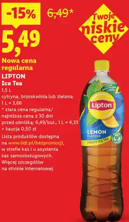 Lidl LIPTON Ice Tea cytryna, brzoskwinia lub zielona oferta