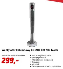 Media Markt Wentylator kolumnowy KOENIC KTF 100 Tower oferta