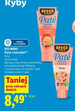 Lidl Pasta z tuńczyka Rio Mare Paté Tuna oferta