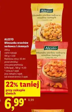Lidl Mieszanka orzechów nerkowca i ziemnych z papryczką chilli Alesto oferta