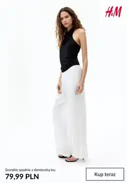H&M Szerokie spodnie z domieszką lnu H&M oferta