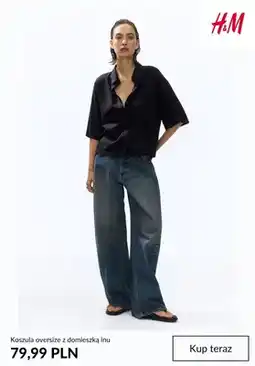 H&M Koszula oversize z domieszką lnu H&M oferta