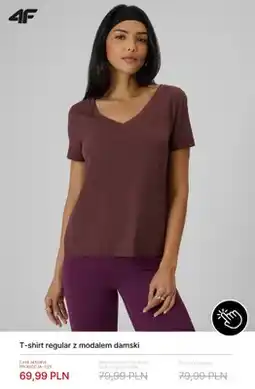 4F T-shirt regular z modalem damski 4F oferta