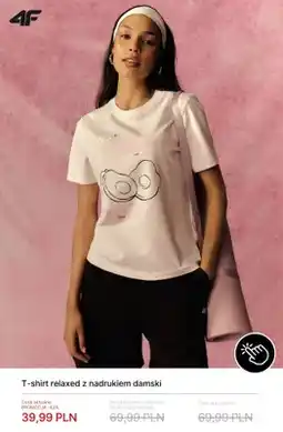 4F T-shirt relaxed z nadrukiem damski 4F oferta