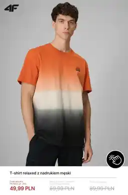 4F T-shirt relaxed z nadrukiem męski 4F oferta