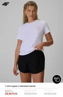 4F T-shirt regular z nadrukiem damski 4F oferta