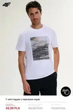 4F T-shirt regular z nadrukiem męski 4F oferta