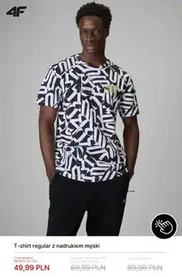 4F T-shirt regular z nadrukiem męski 4F oferta
