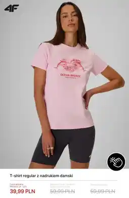 4F T-shirt regular z nadrukiem damski 4F oferta