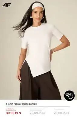 4F T-shirt regular gładki damski 4F oferta