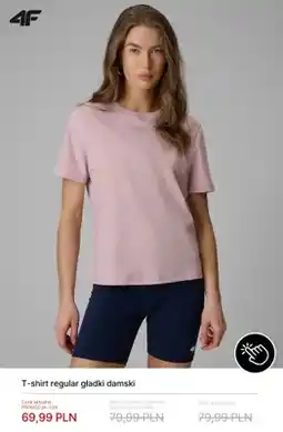 4F T-shirt damski regular gładki 4F oferta